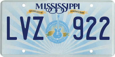 MS license plate LVZ922