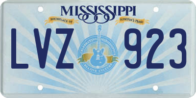 MS license plate LVZ923