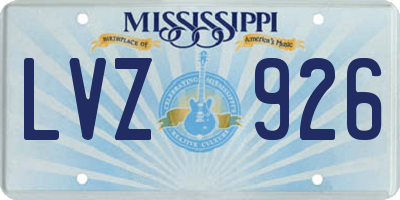 MS license plate LVZ926