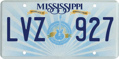 MS license plate LVZ927
