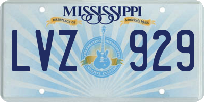 MS license plate LVZ929