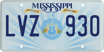 MS license plate LVZ930