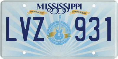 MS license plate LVZ931