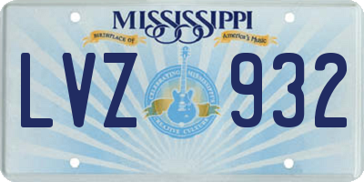 MS license plate LVZ932