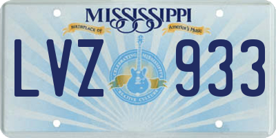 MS license plate LVZ933