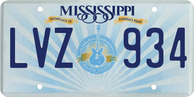 MS license plate LVZ934