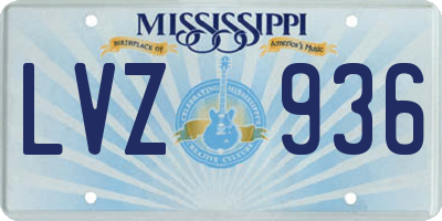 MS license plate LVZ936