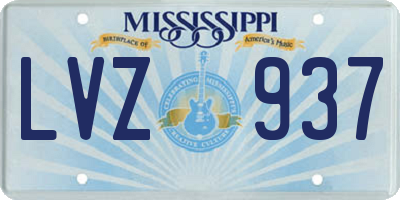 MS license plate LVZ937