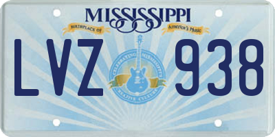 MS license plate LVZ938