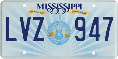 MS license plate LVZ947