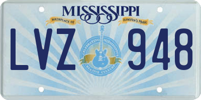 MS license plate LVZ948