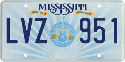 MS license plate LVZ951