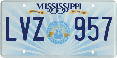 MS license plate LVZ957
