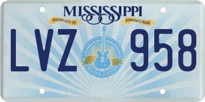 MS license plate LVZ958