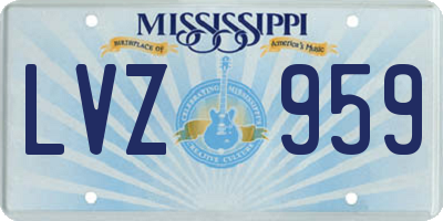 MS license plate LVZ959