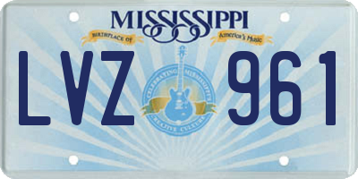 MS license plate LVZ961