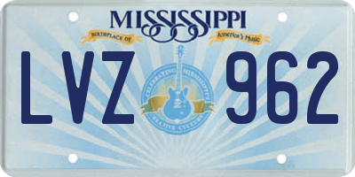 MS license plate LVZ962