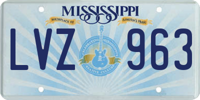 MS license plate LVZ963