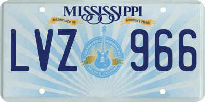 MS license plate LVZ966