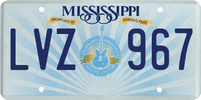 MS license plate LVZ967