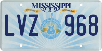 MS license plate LVZ968