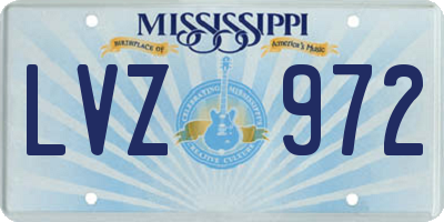 MS license plate LVZ972