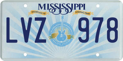 MS license plate LVZ978