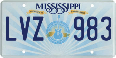 MS license plate LVZ983