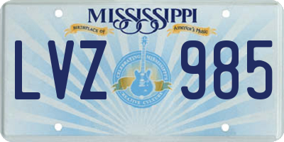 MS license plate LVZ985