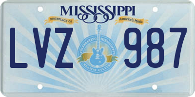 MS license plate LVZ987