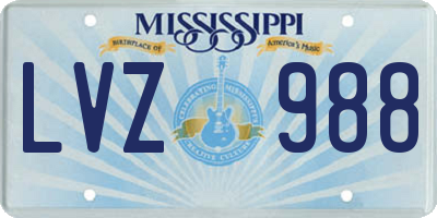 MS license plate LVZ988