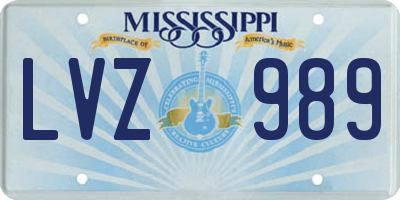 MS license plate LVZ989