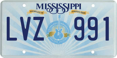 MS license plate LVZ991