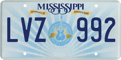 MS license plate LVZ992