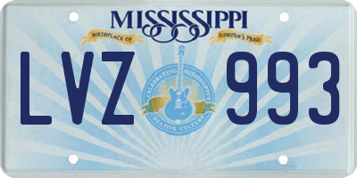 MS license plate LVZ993