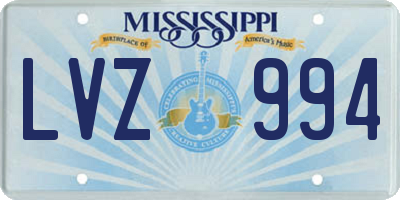 MS license plate LVZ994