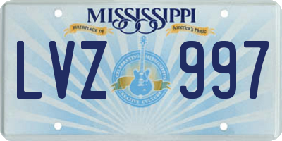 MS license plate LVZ997