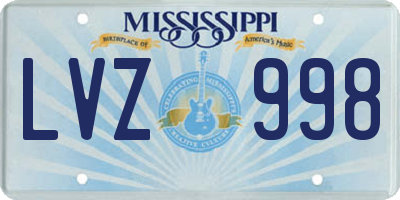 MS license plate LVZ998