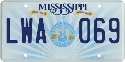 MS license plate LWA069