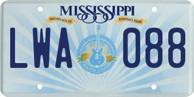 MS license plate LWA088