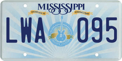 MS license plate LWA095