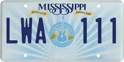 MS license plate LWA111