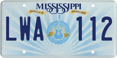 MS license plate LWA112