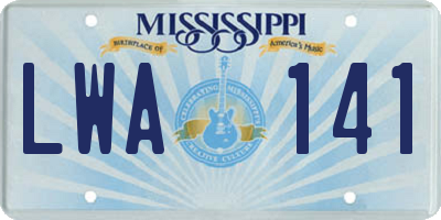 MS license plate LWA141