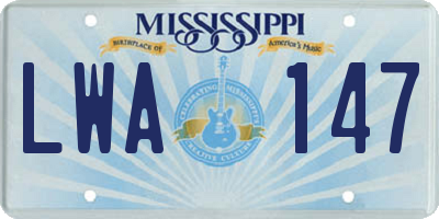 MS license plate LWA147
