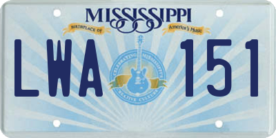 MS license plate LWA151
