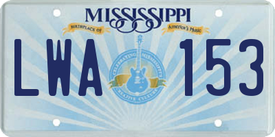 MS license plate LWA153