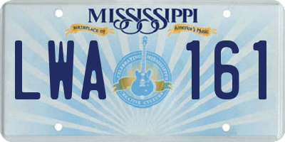 MS license plate LWA161