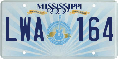 MS license plate LWA164