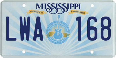 MS license plate LWA168
